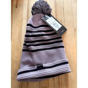 Burton Women's Rcy Ottoman Rib Beanie‎ Hat Elderberry Purple Black Pom Pom New